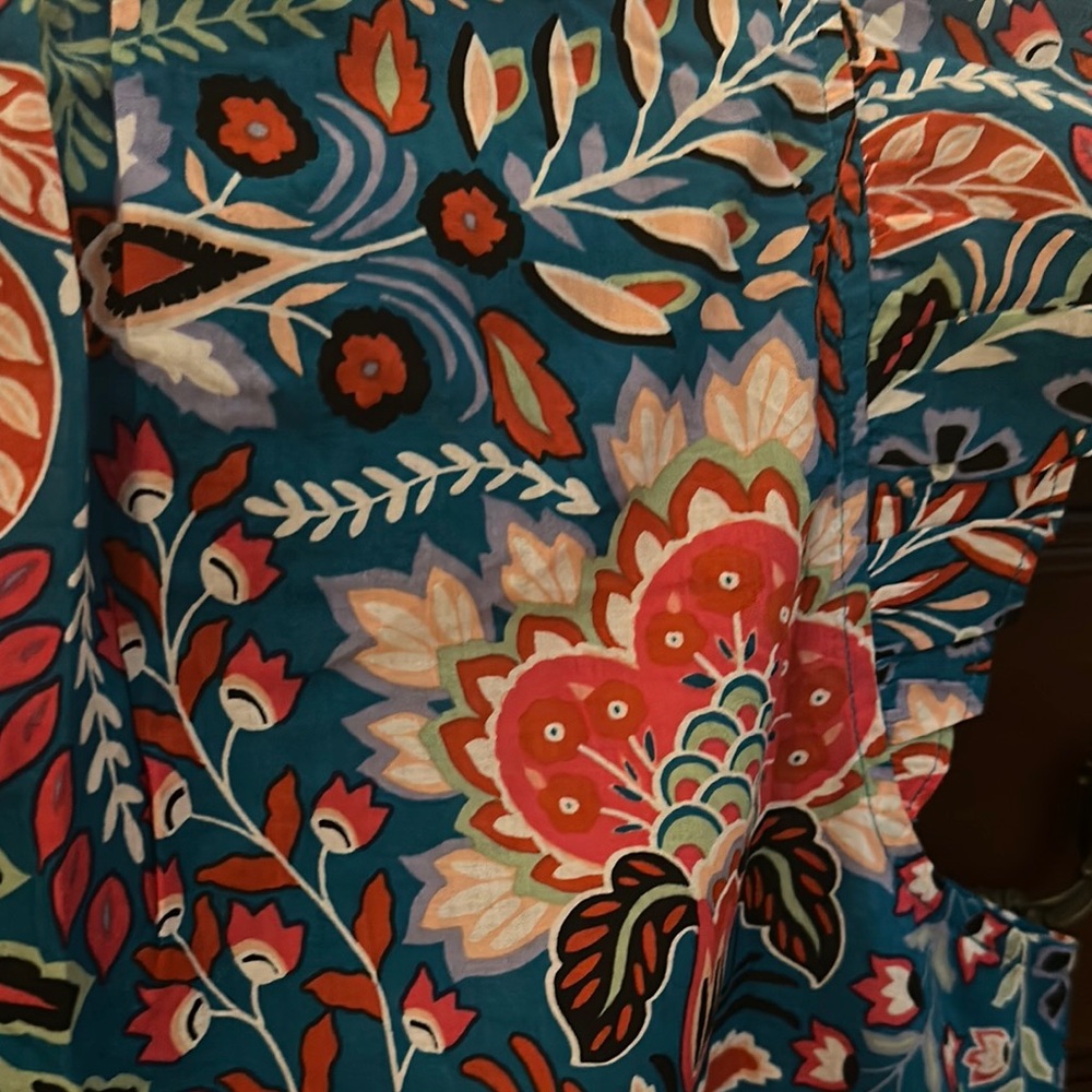 Talbots Floral Blue and Red Women's Top - Picture 6 of 6